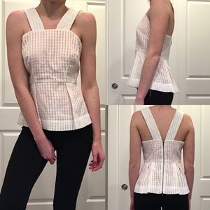 Anthropologie White Textured Tank Top